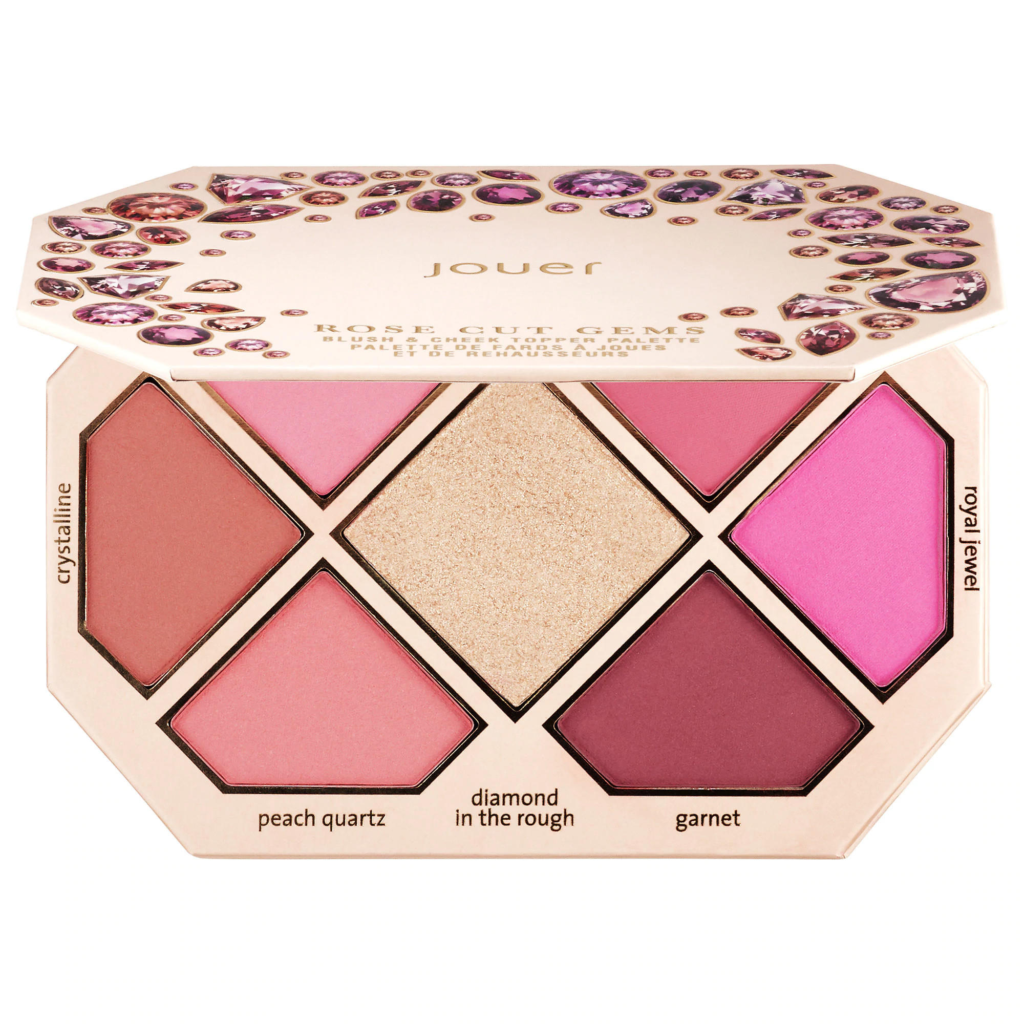 Jouer Cosmetics Rose Cut Gems Blush & Cheek Topper Palette