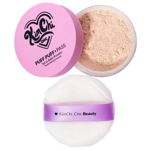 Kimchi Chic Beauty Puff Puff Pass Set and Bake Powder, Loose Face Powder 