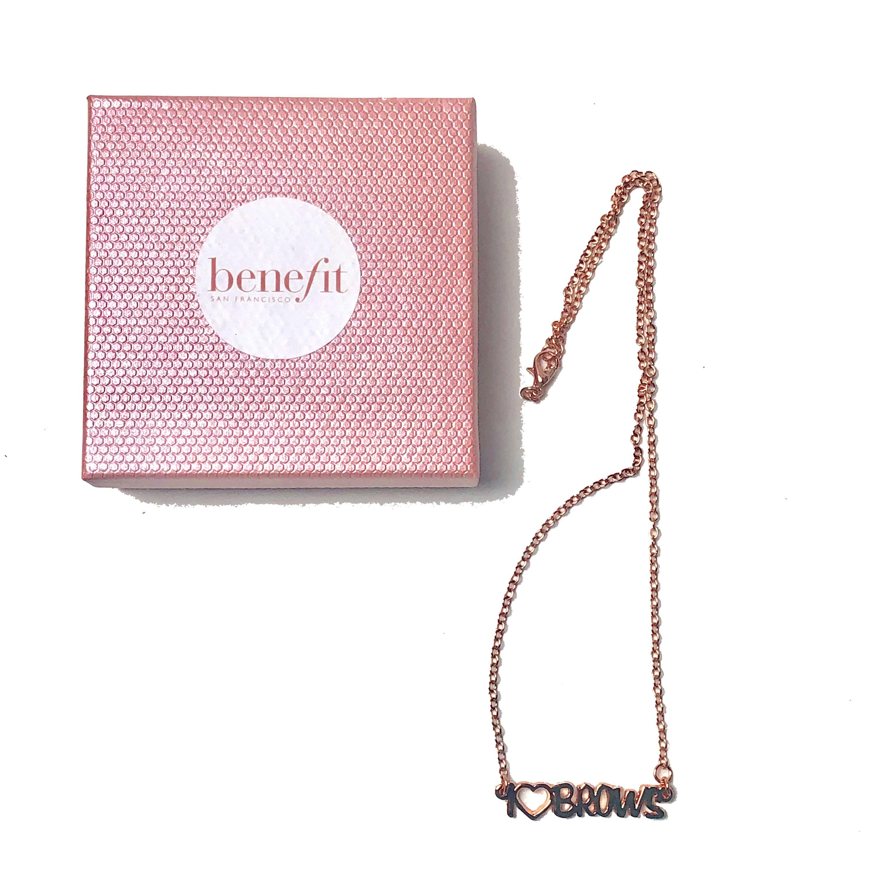 Benefit Rose Gold I Heart Brows Pendant Necklace #0