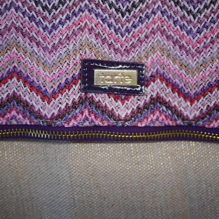 Tarte Tweed Chevron Patterned Large Makeup Bag #1