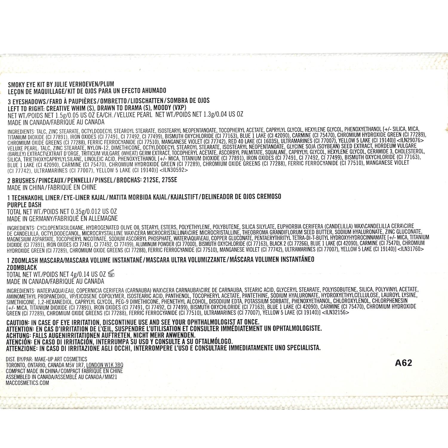 MAC Smoky Plum Eye Kit Julie Verhoeven Collection #1