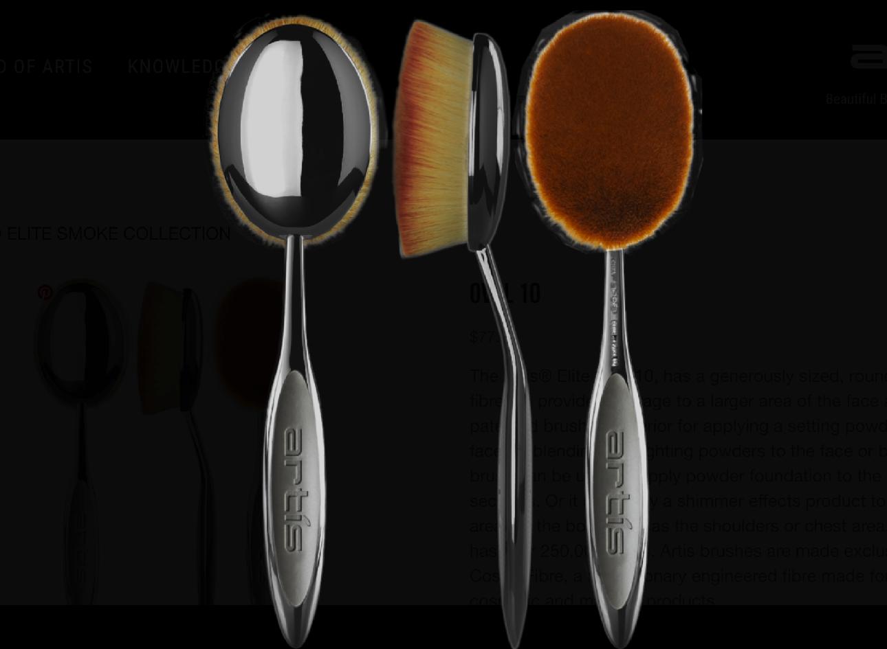 Artis Brush Oval 10 Elite Smoke Collection