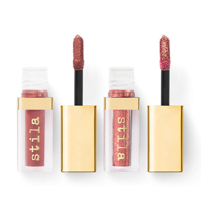 Stila Double Dip Suede Shade & Glitter & Glow Liquid Eyeshadow Hot Tamale