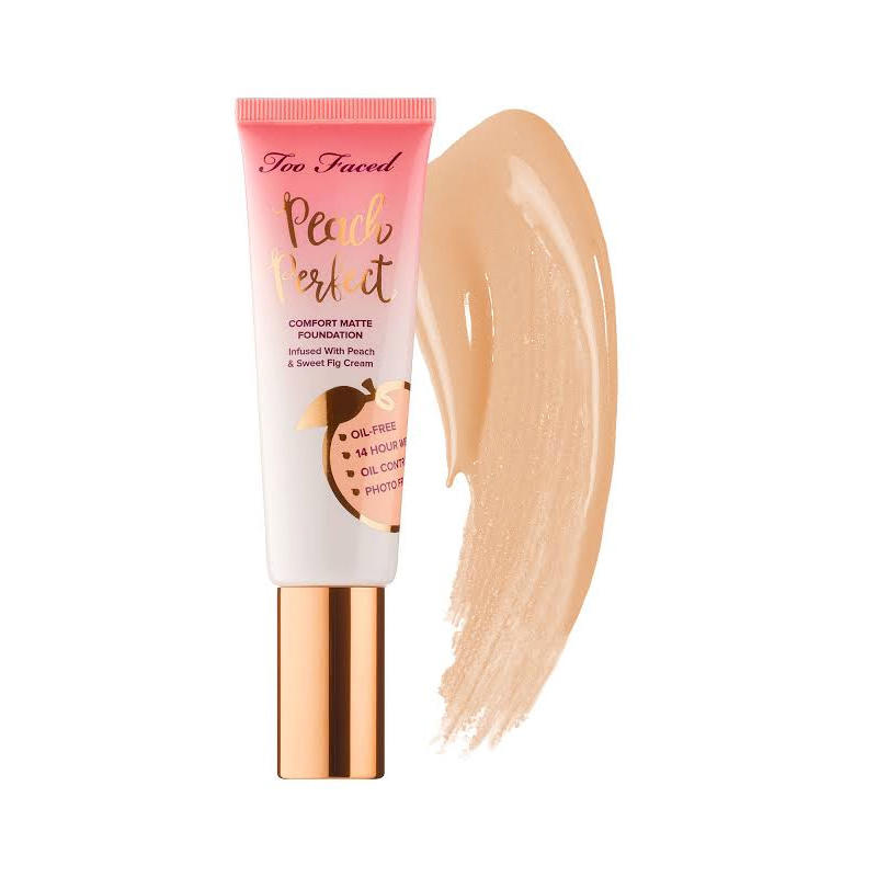 Too Faced Peach Perfect Comfort Matte Foundation Warm Beige