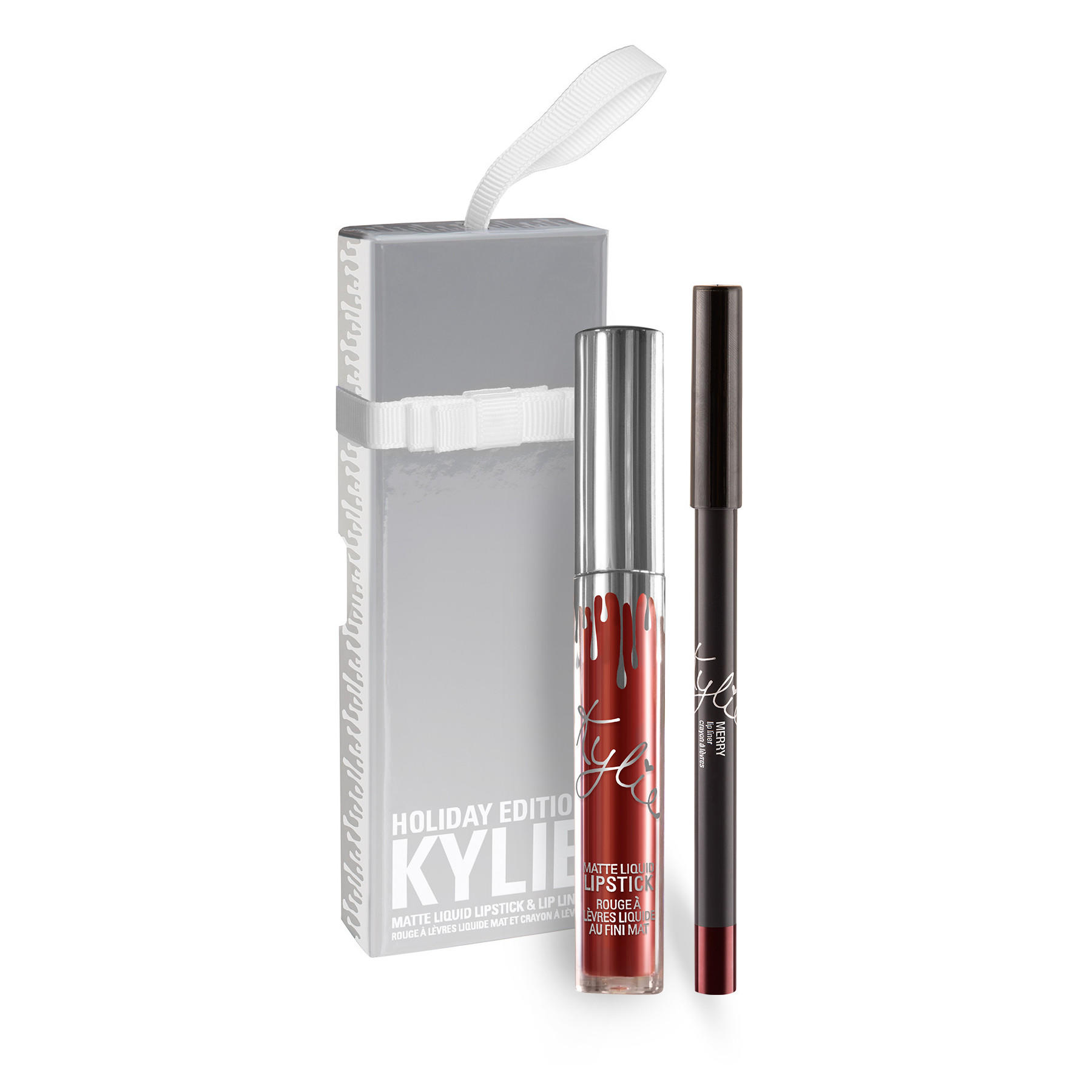 Kylie Lip Kit Matte Liquid Lipstick & Lip Liner Holiday Edition Merry