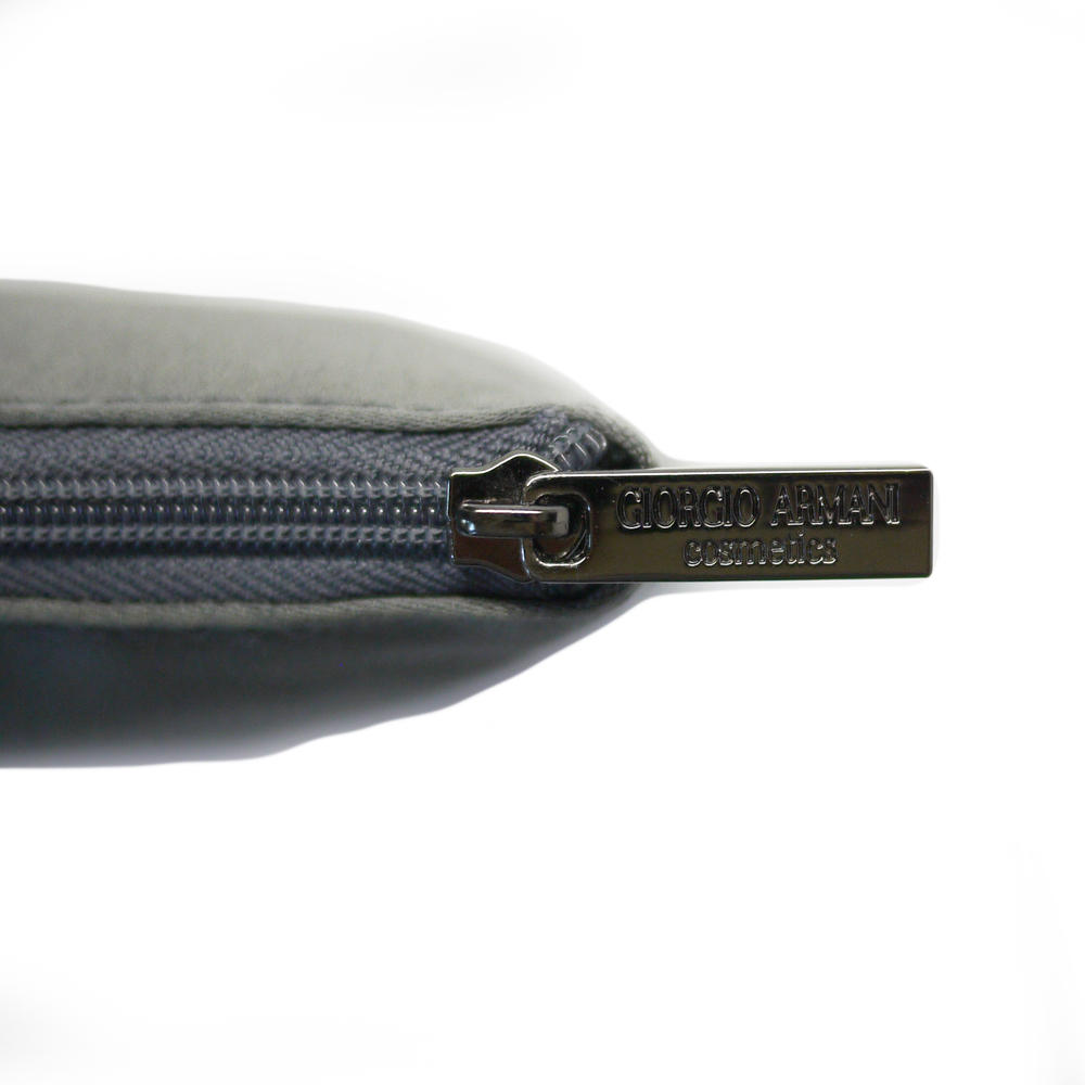 Giorgio Armani Dark Silver Satin Makeup Bag #1