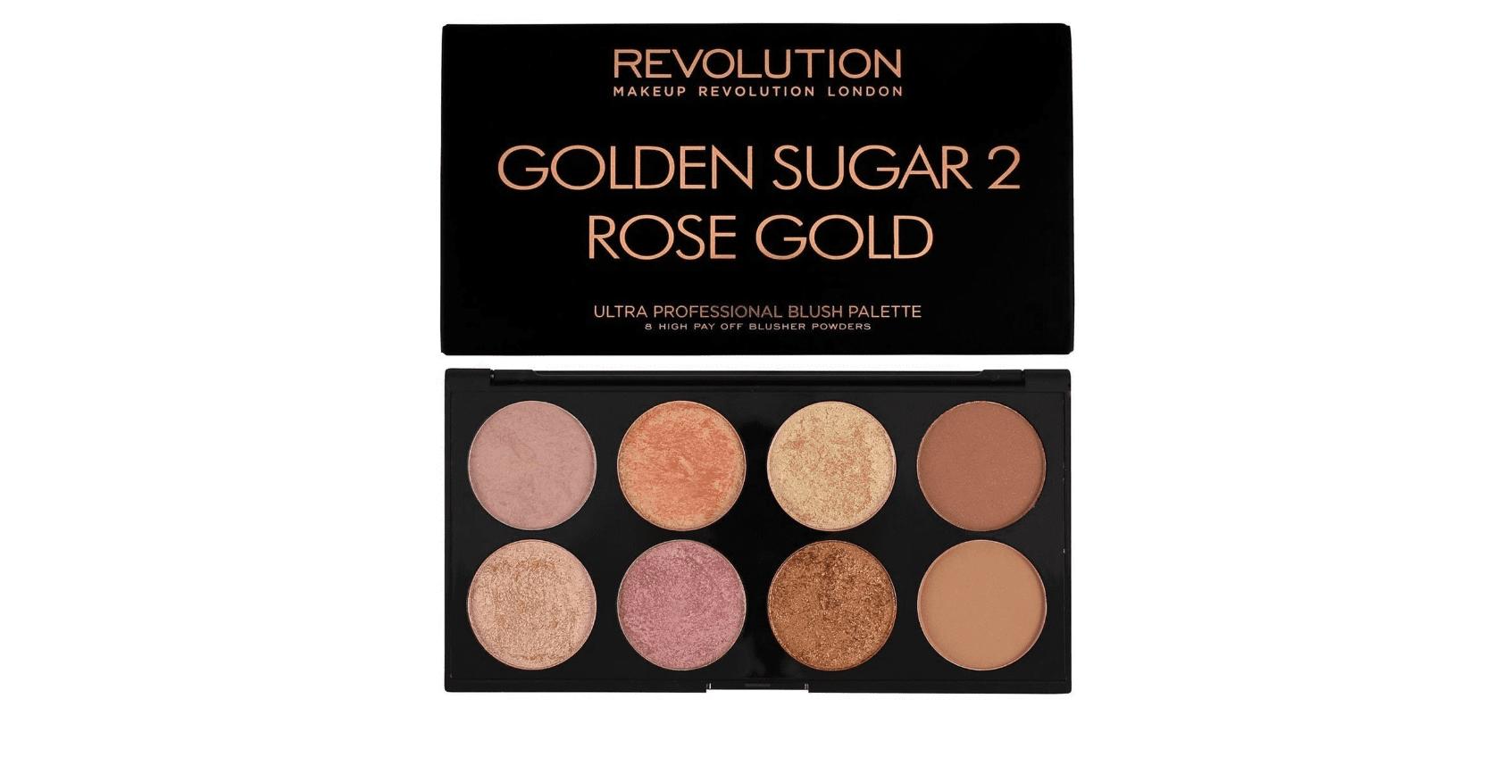 Revolution Ultra Blush Palette Golden Sugar 2 Rose Gold