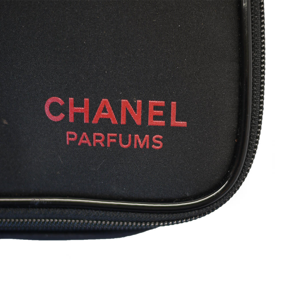 Chanel Black & Red Makeup Bag #1