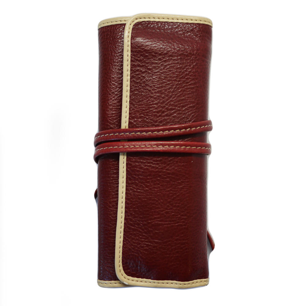 NARS Mini Leather Brush Roll Red & Tan #0