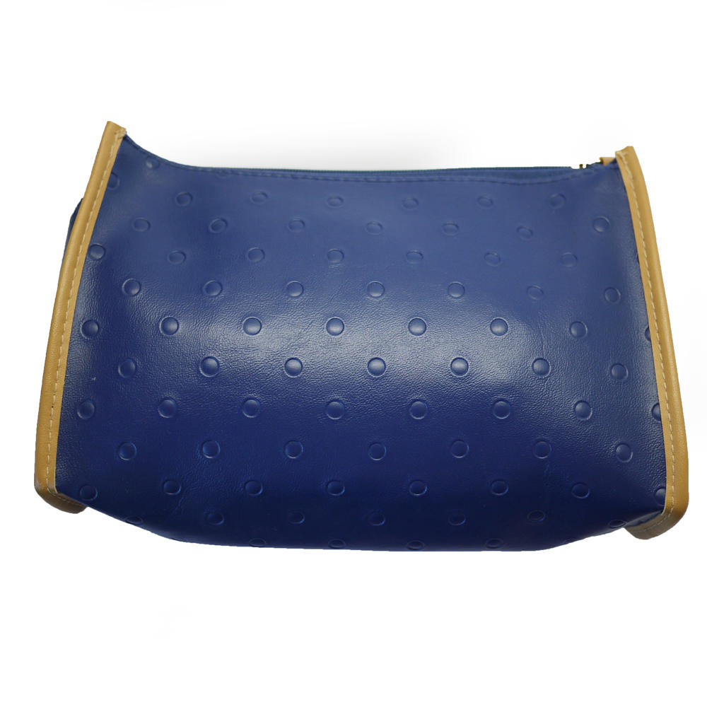 Estee Lauder Leather Dotted Blue Large Makeup Bag #0