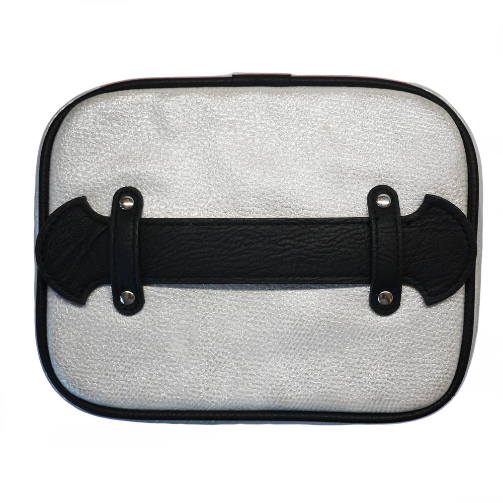 Benefit Large Pink & Silver Makeup Bag  #1