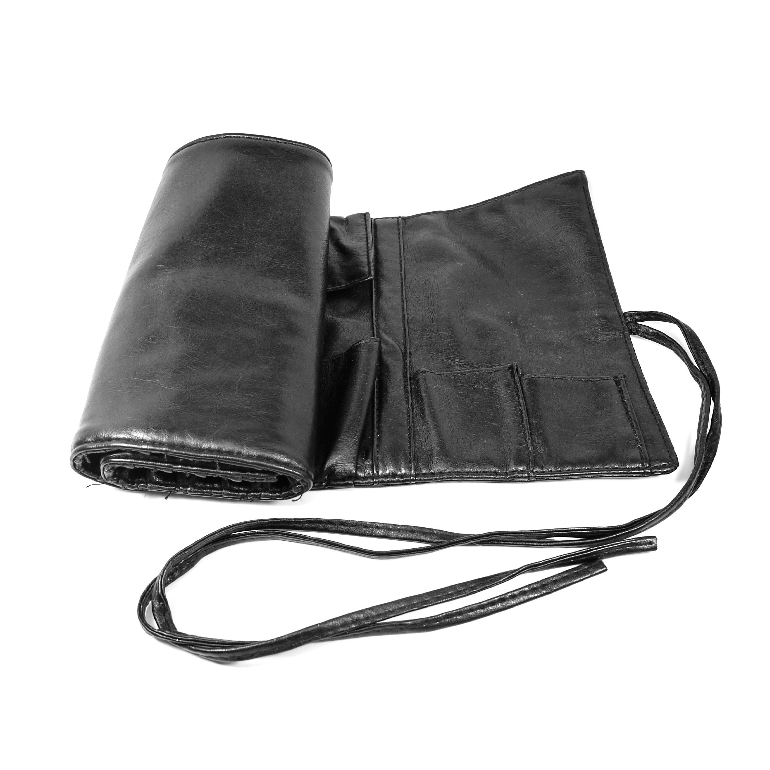 NARS Brush Roll Bag Black Leather Tie #1