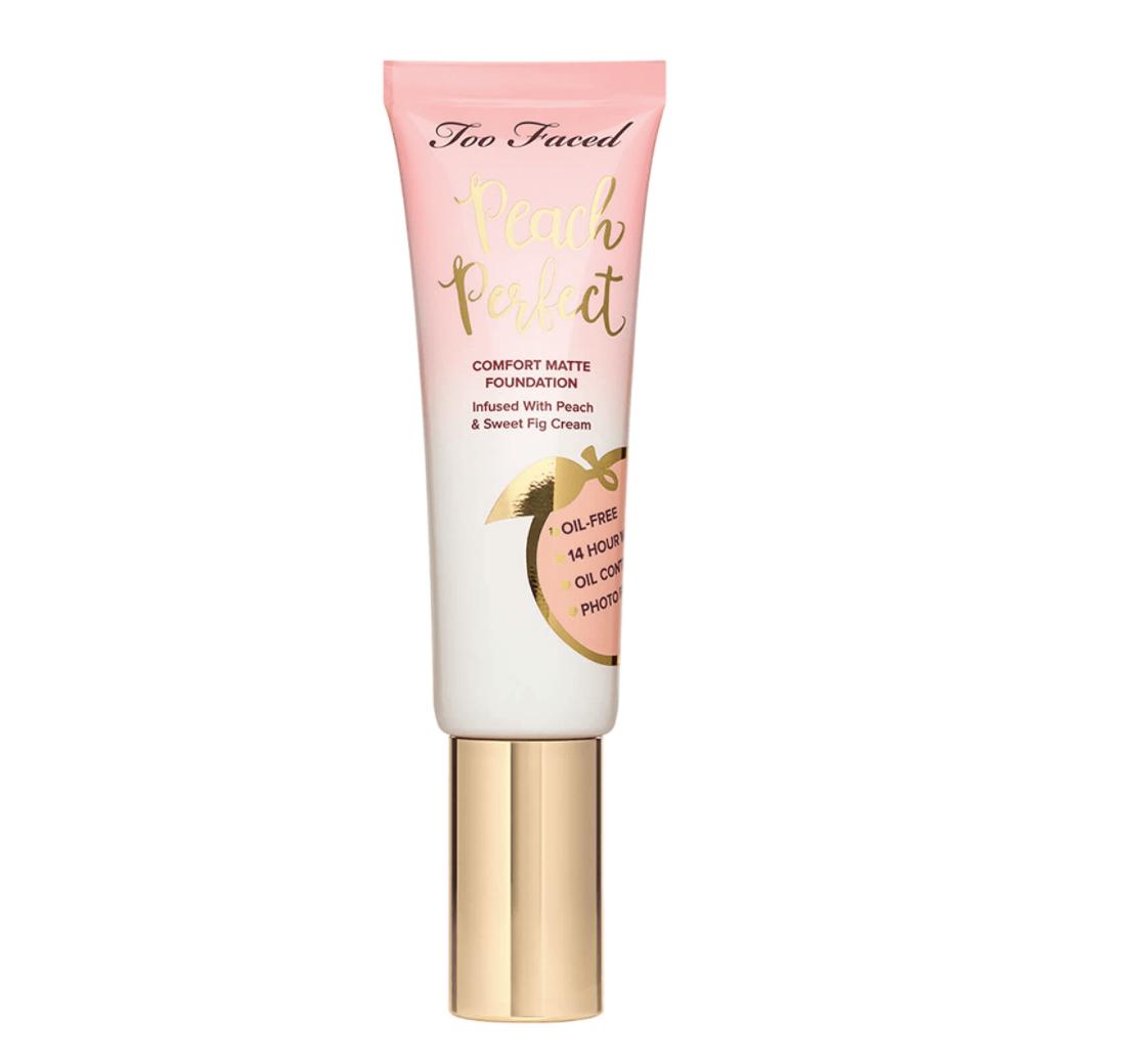 Too Faced Peach Perfect Comfort Matte Foundation Taffy