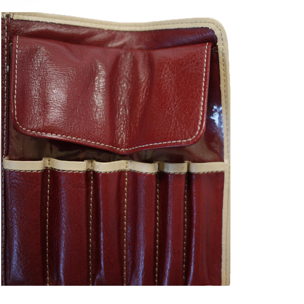 NARS Mini Leather Brush Roll Red & Tan #1