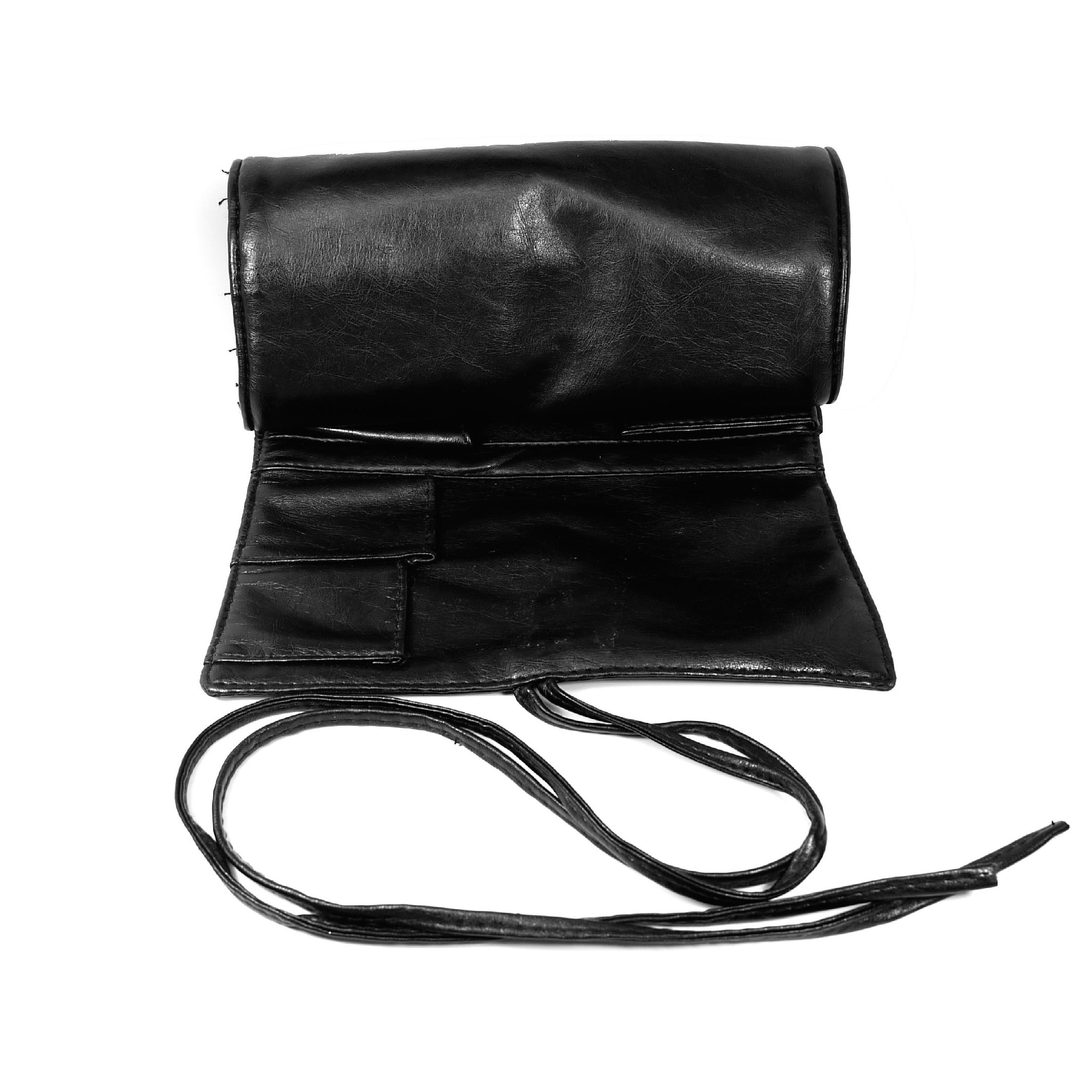 NARS Brush Roll Bag Black Leather Tie #3