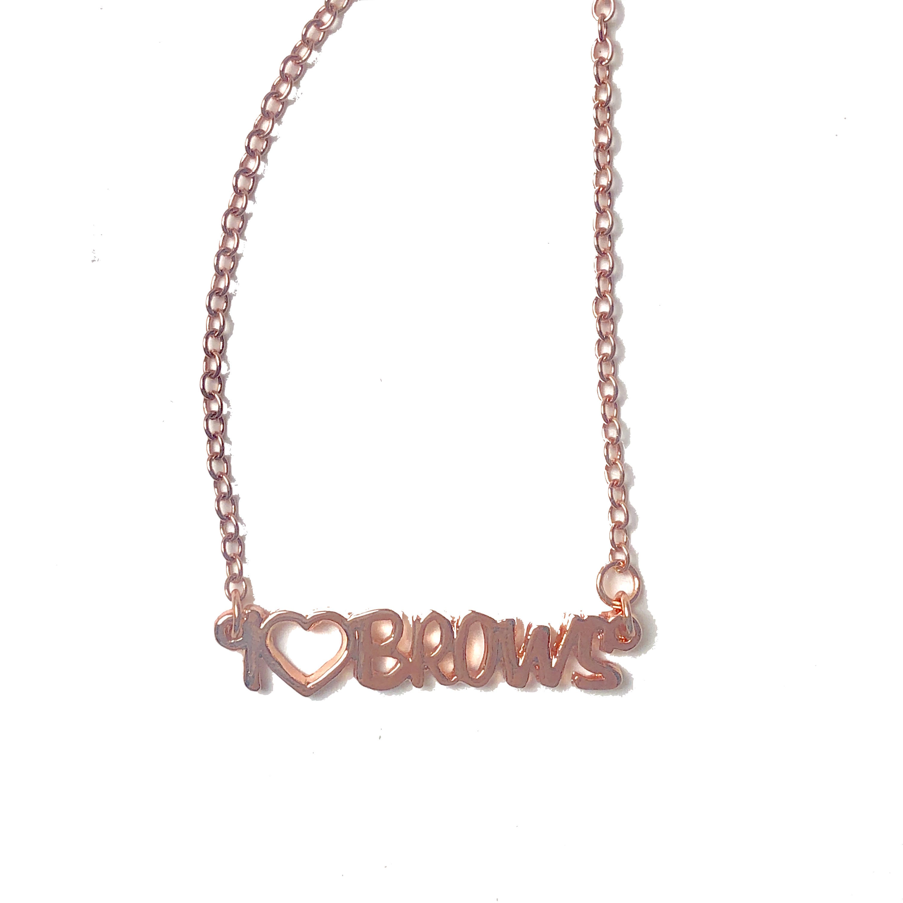 Benefit Rose Gold I Heart Brows Pendant Necklace #1