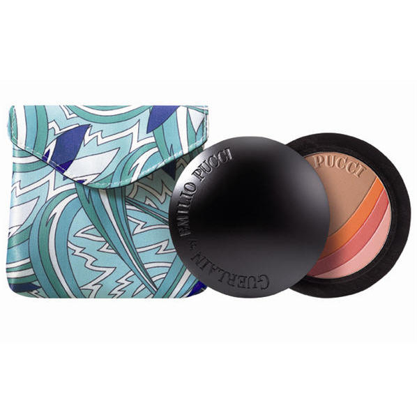 Guerlain Terra Azzurra Bronzing Powder & Blush Emilio Pucci Collection w/Bag