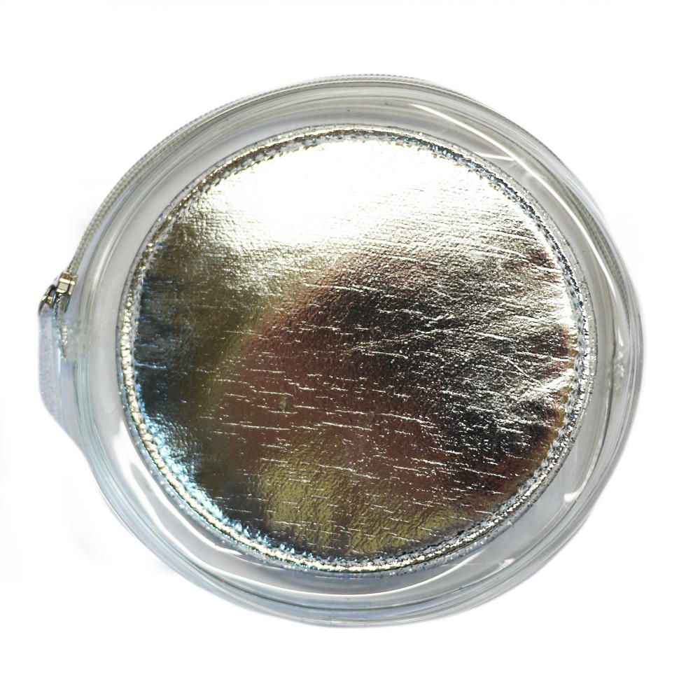 MAC Ice Silver Metallic Round Bag 