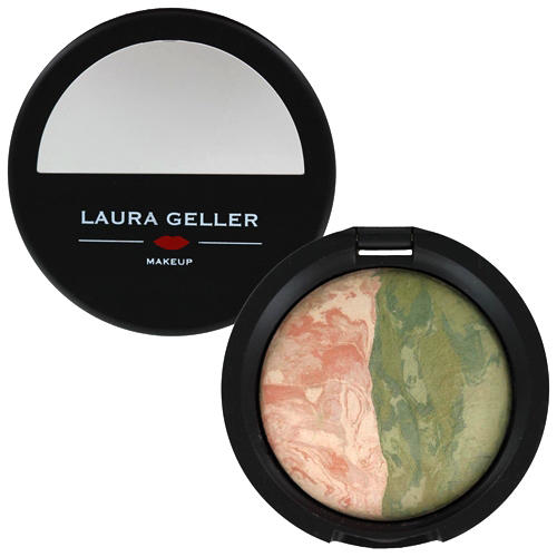 Laura Geller Baked Marble Eyeshadow Duo Peaches N Cream / Green Tea