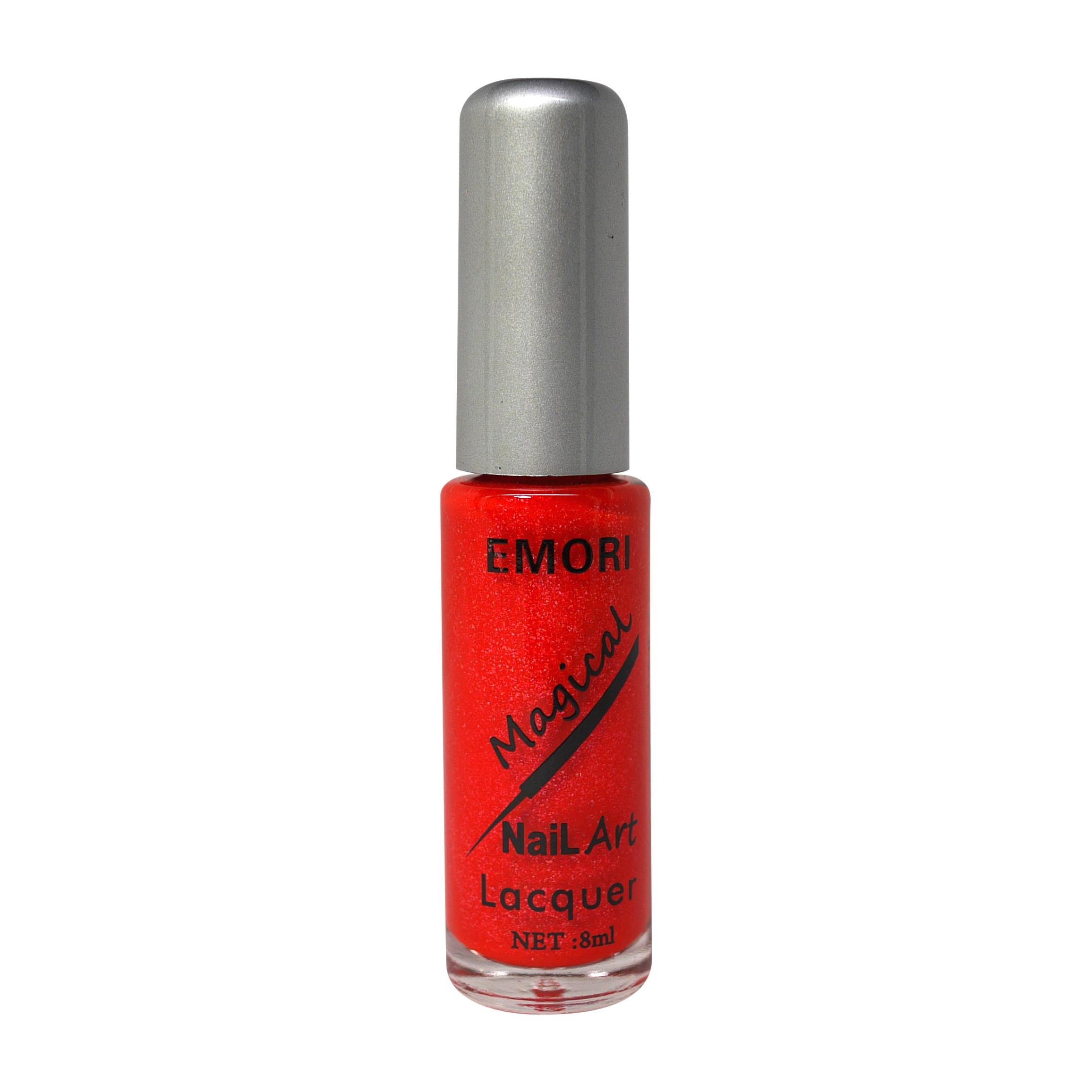 Emori Nail Art Lacquer Red Glitter