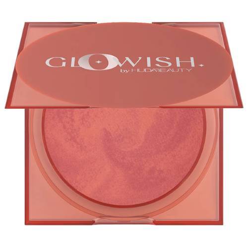 Huda Beauty GloWish Cheeky Vegan Soft Glow Powder Blush Caring Coral 02